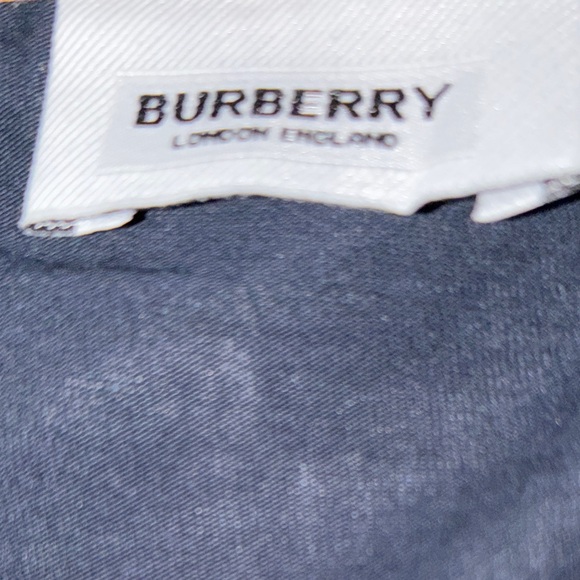 Burberry Navy and White Checkered Men's Tee - Picture 3 of 4